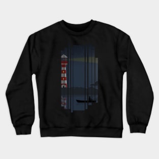 Lighthouse with a fisherman Crewneck Sweatshirt